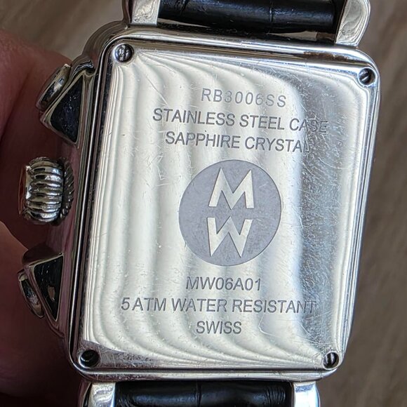 FREE@! Michele Chronograph  Diamond Women's  Alligator Leather Strap Watch - Picture 7 of 9